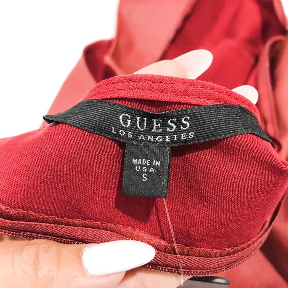 NEW! Guess Deep Red Bodycon Sexy Club Dress S - Picture 4 of 4